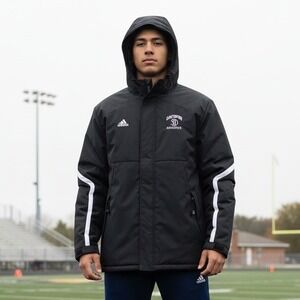Adidas Climaproof Jacket Men's L Black Hooded Saint Davids Athletics Heavyweight